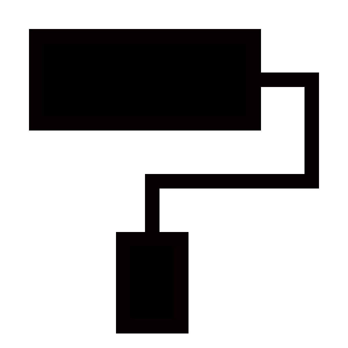 forma thin filled sharp style roller brush icon