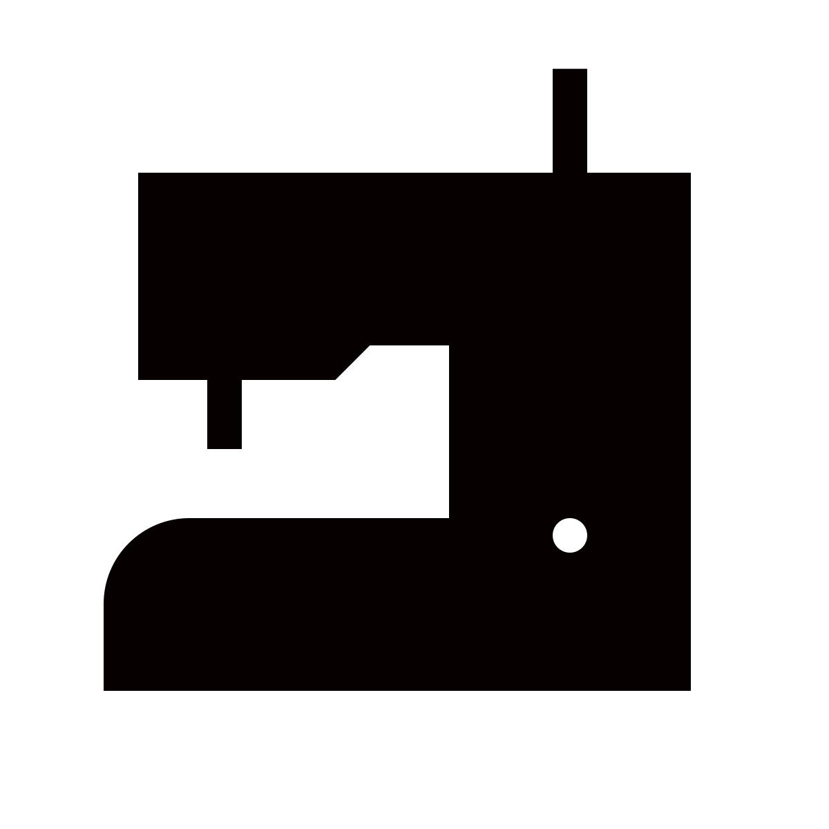 forma thin filled sharp style sewing machine icon