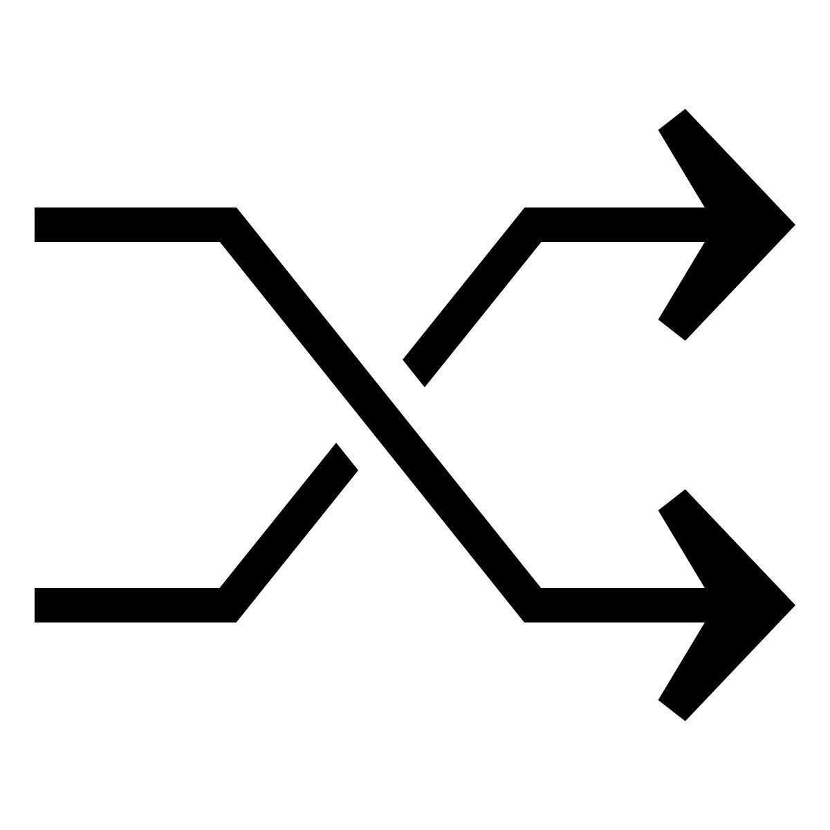 forma thin filled sharp style shuffle icon