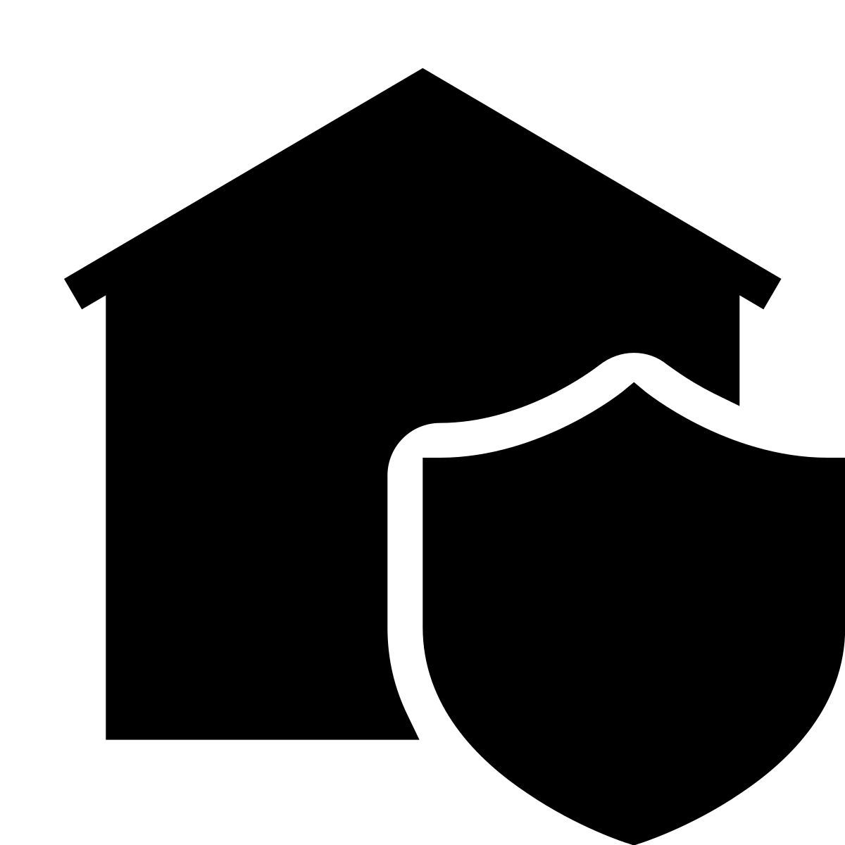 forma thin filled sharp style smart home shield icon