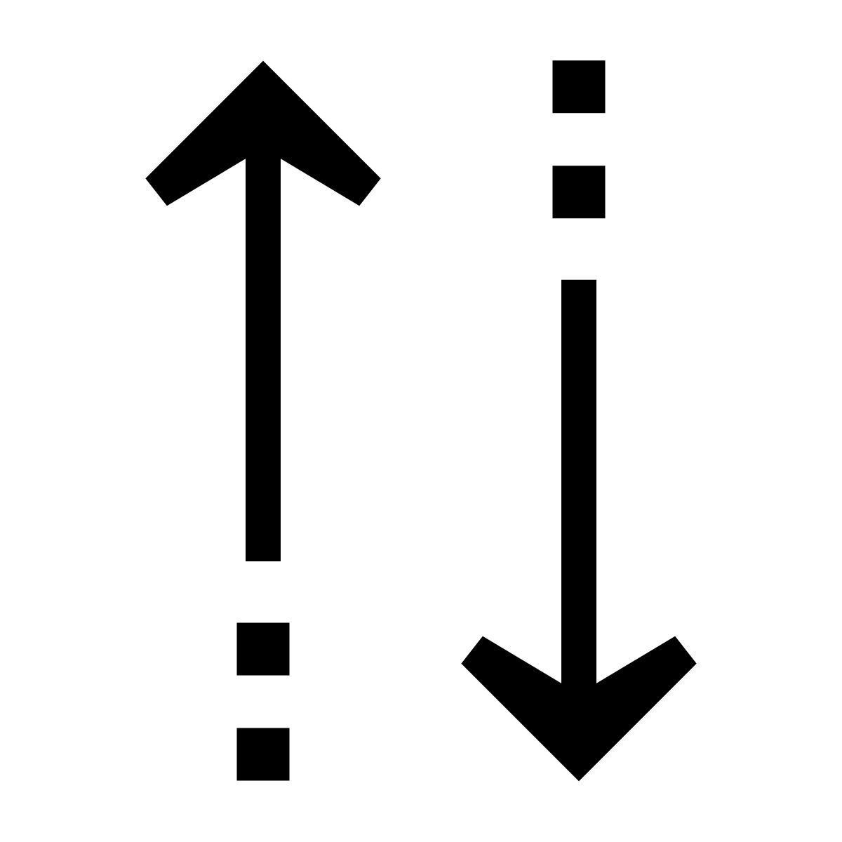 forma thin filled sharp style flechas de ordenar icon