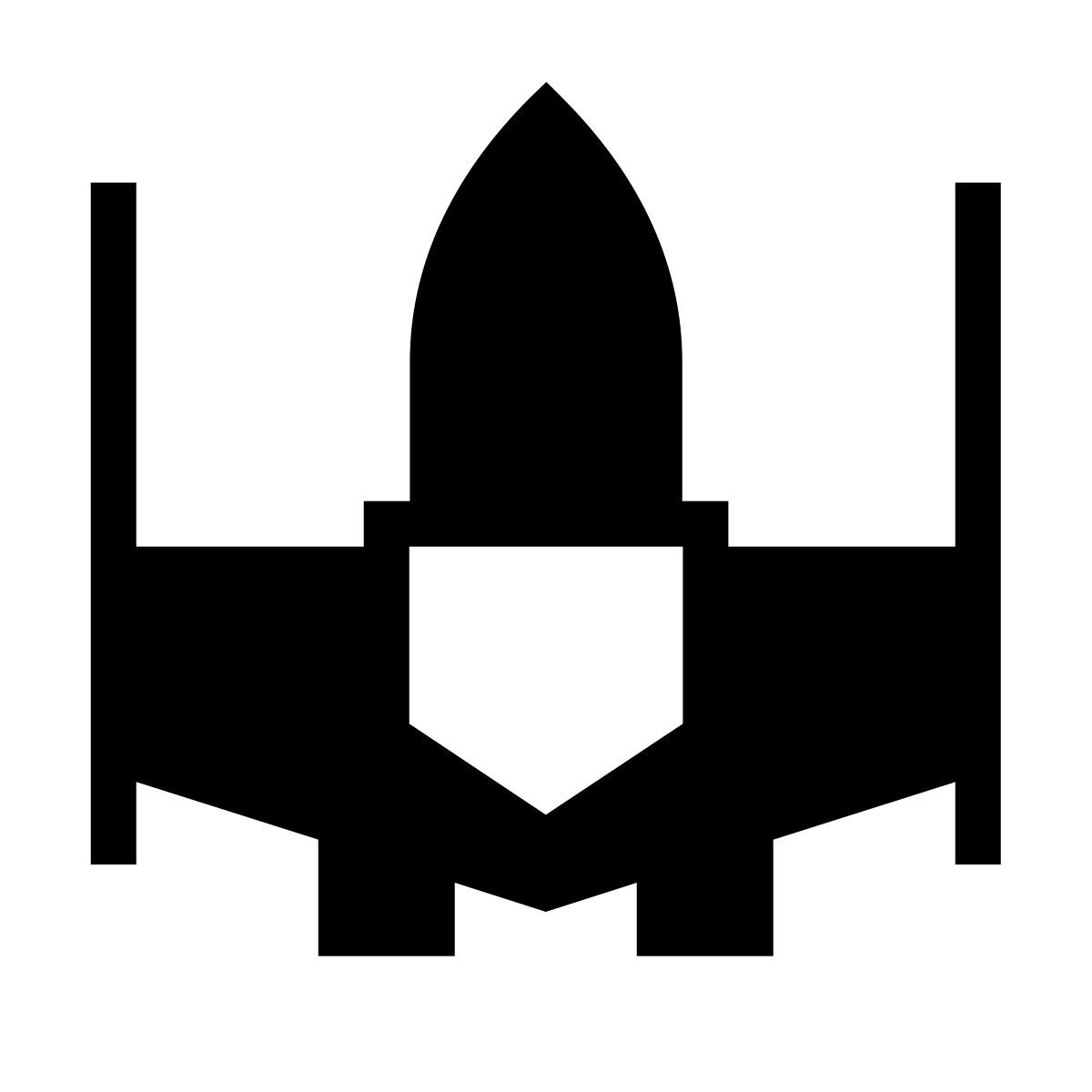 forma thin filled sharp style vaisseau spatial de combat icon