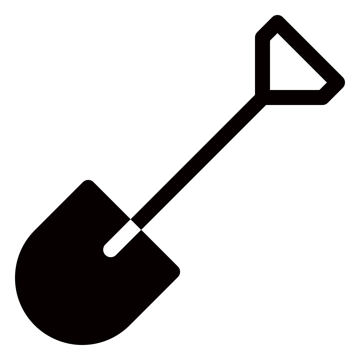 forma thin filled sharp style spade icon