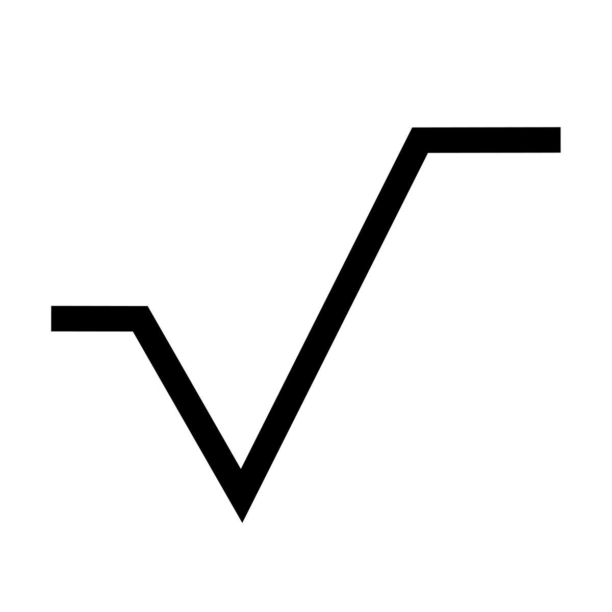 forma thin filled sharp style raíz cuadrada icon