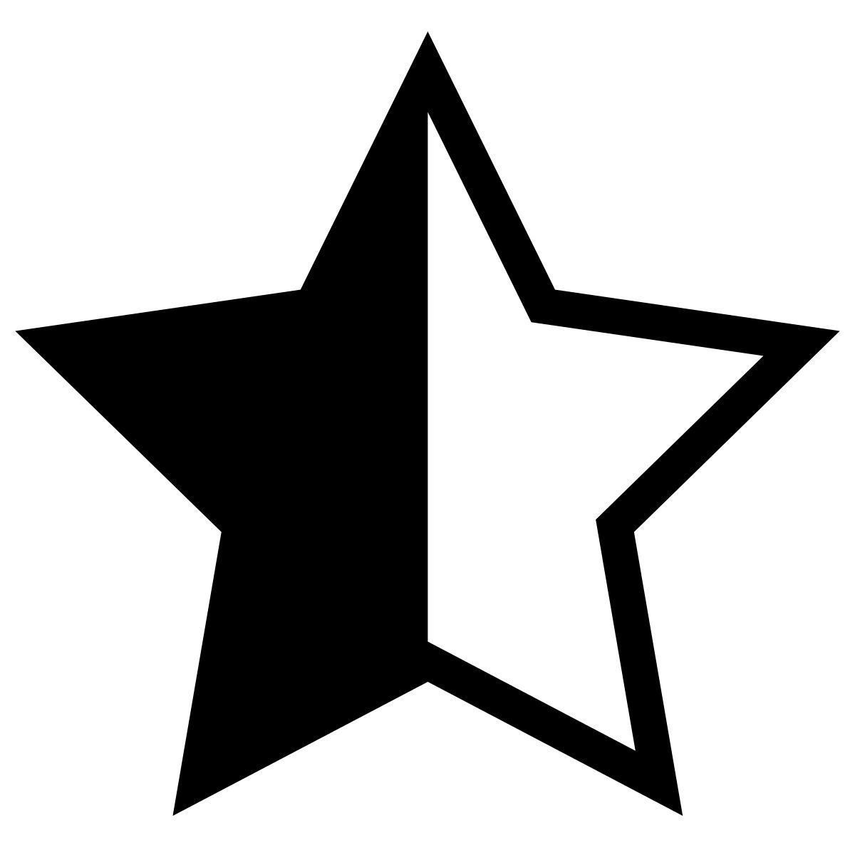 forma thin filled sharp style star half empty icon