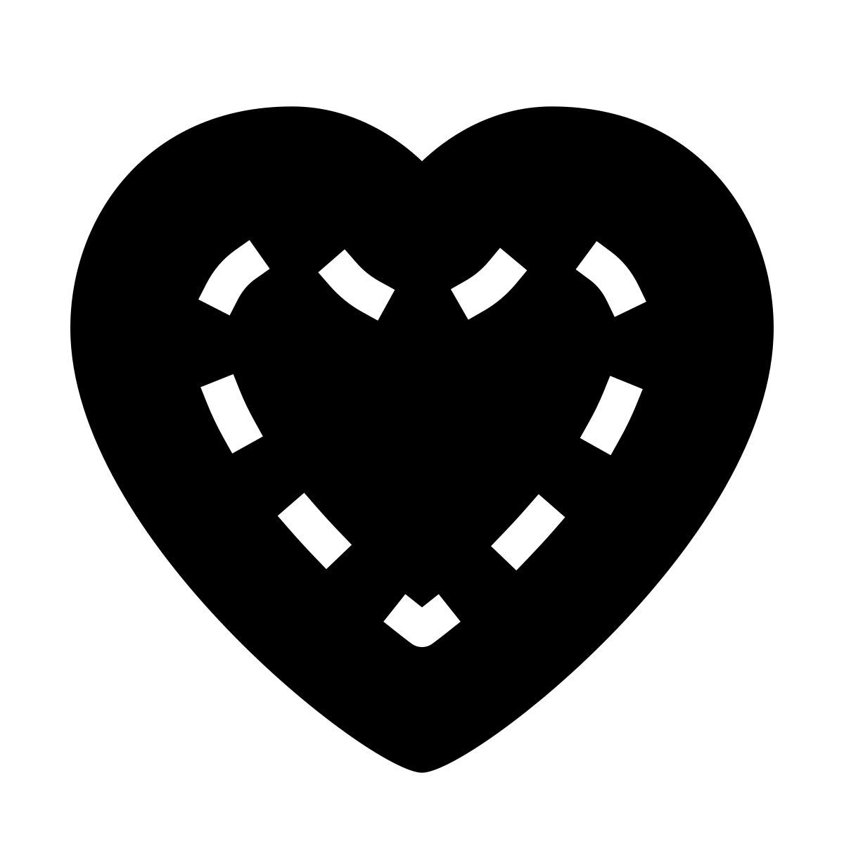 forma thin filled sharp style 스티치 하트 icon