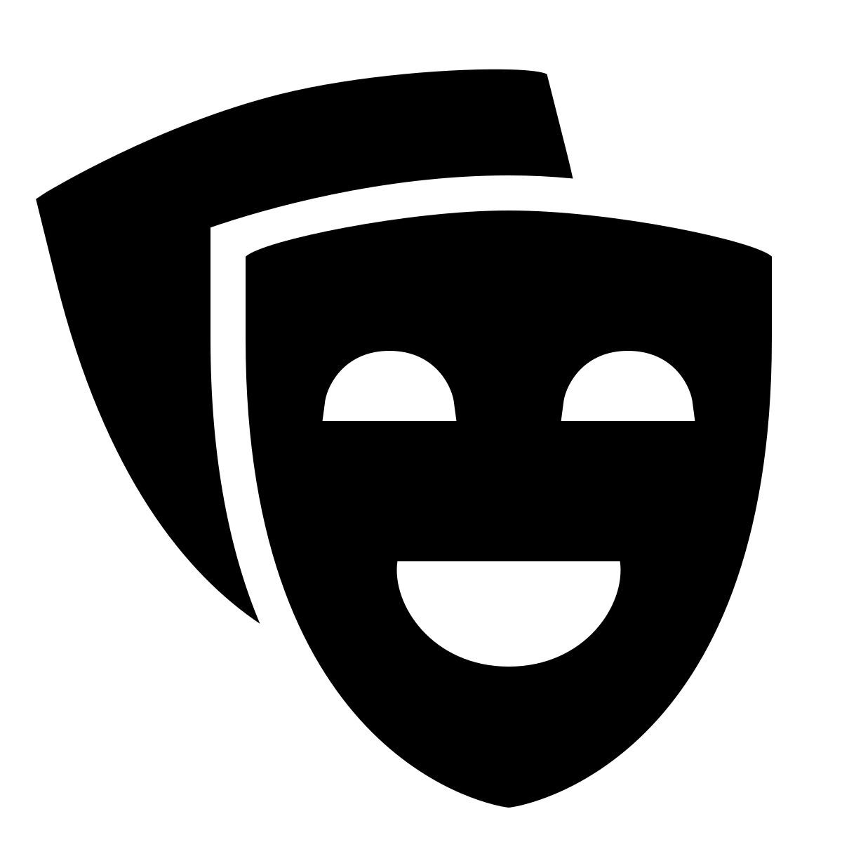 forma thin filled sharp style máscaras de teatro icon