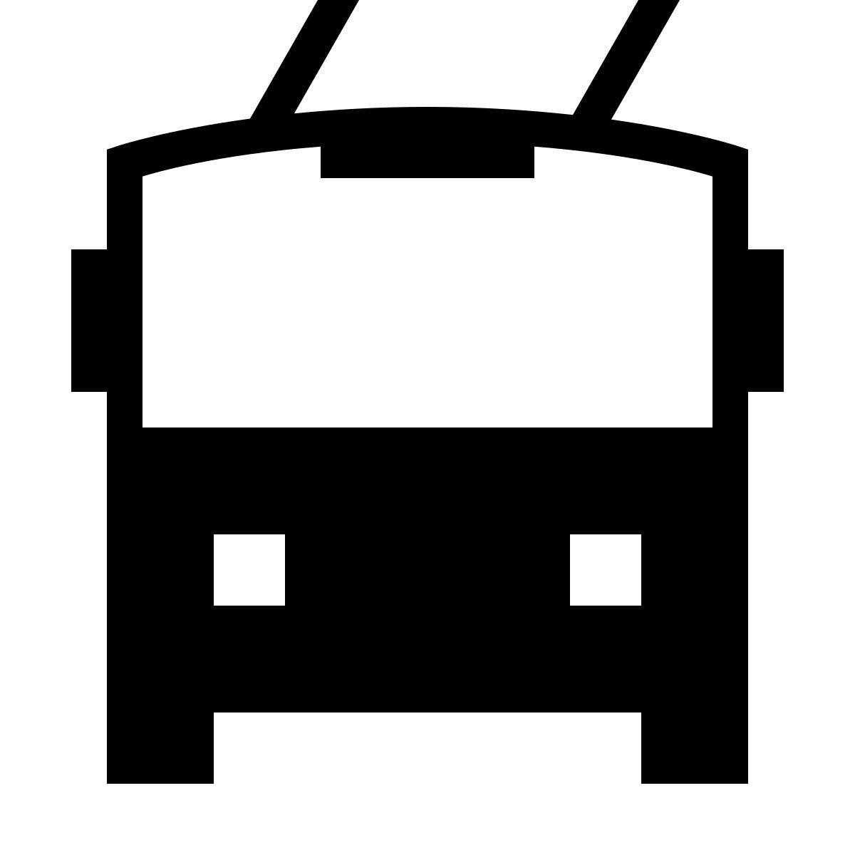 forma thin filled sharp style trolleybus icon