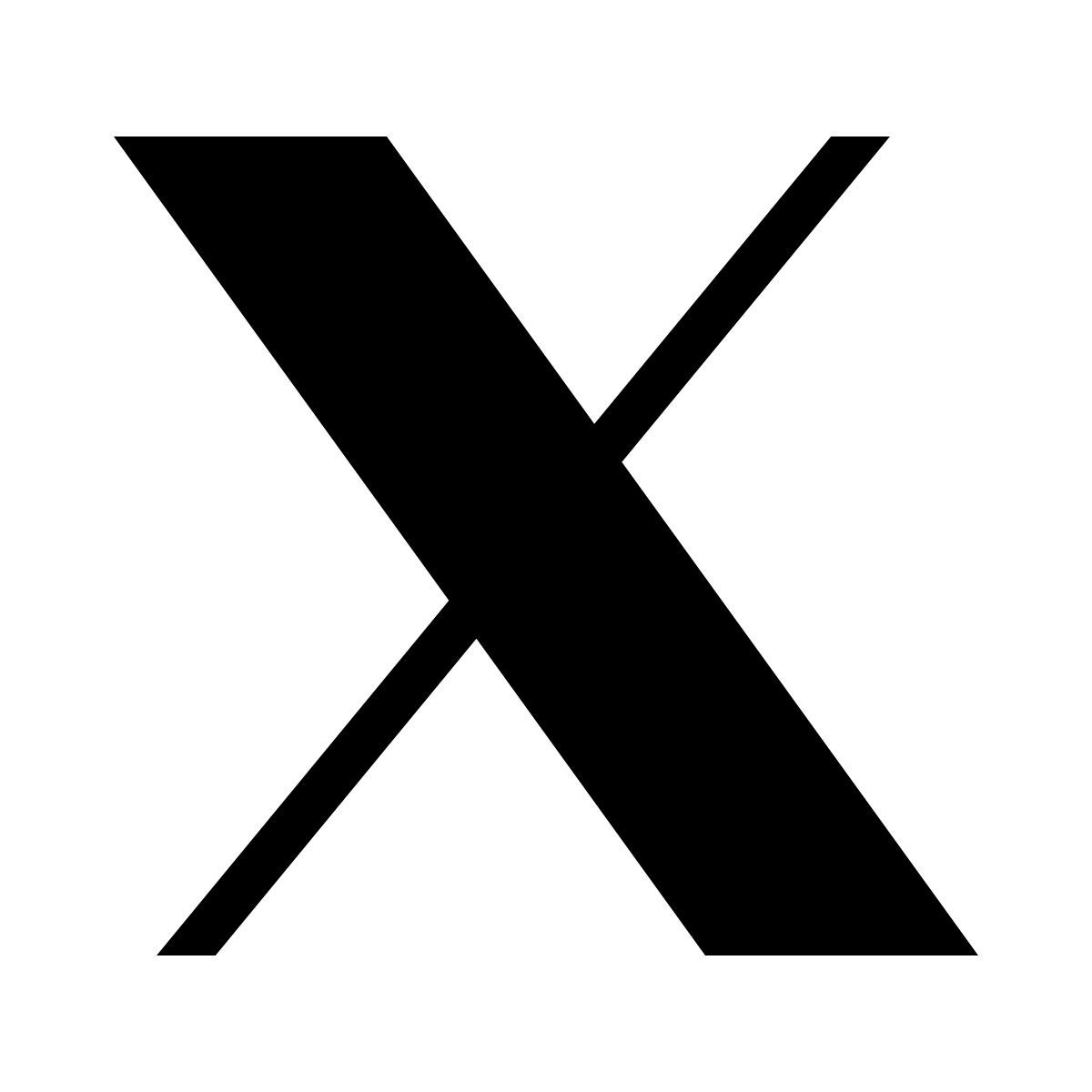 forma thin filled sharp style twitterx icon