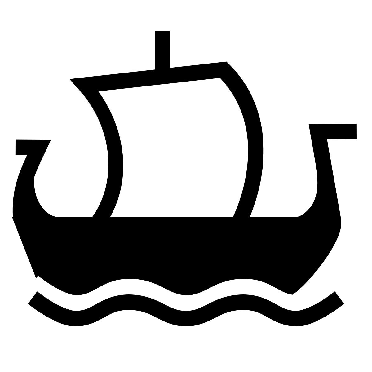 forma thin filled sharp style viking ship icon