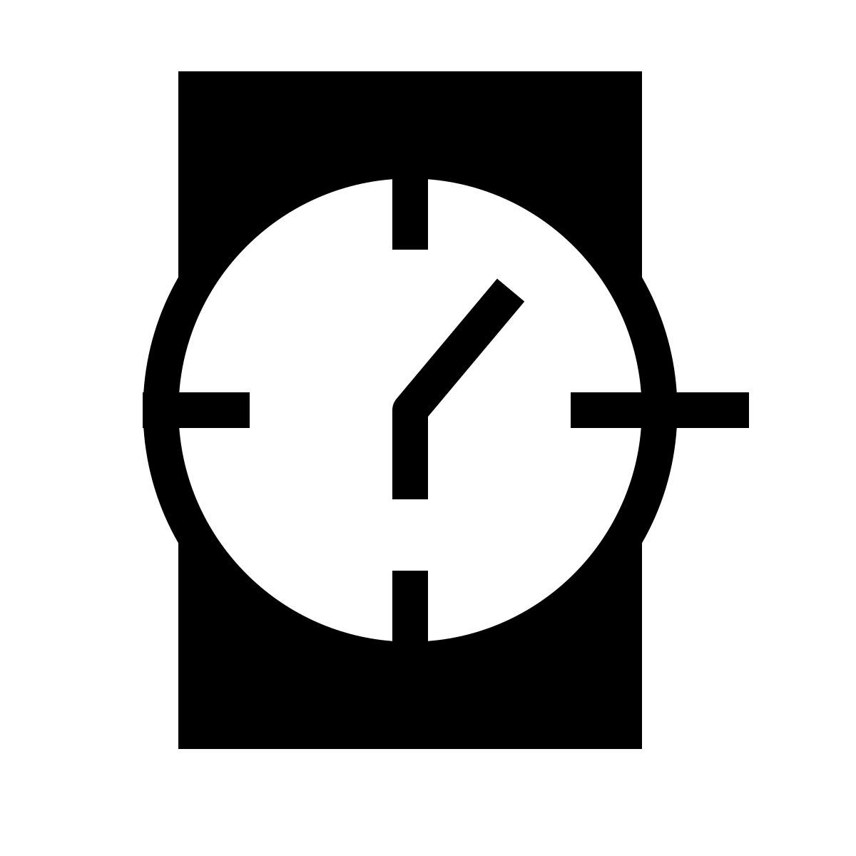 forma thin filled sharp style relojes vista de frente filled icon