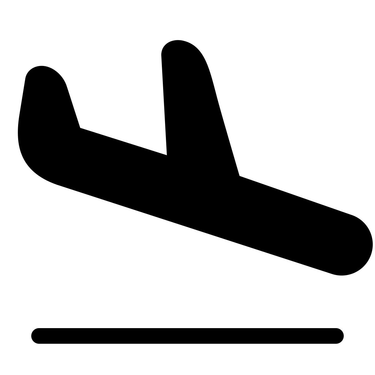 forma thin filled style atterraggio aereo icon