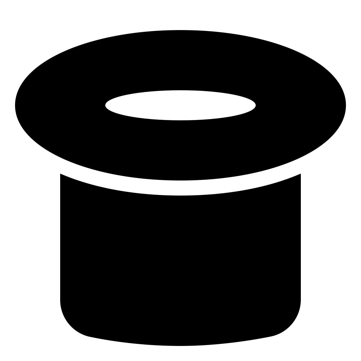 forma thin filled style cappello nero icon