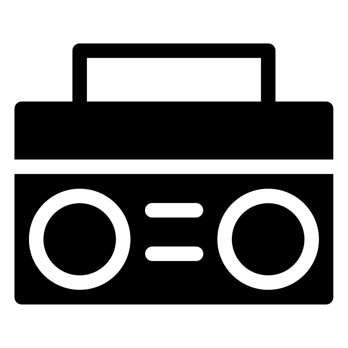 forma thin filled style radiocassette icon