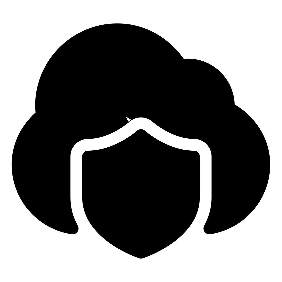 forma thin filled style cloud firewall icon