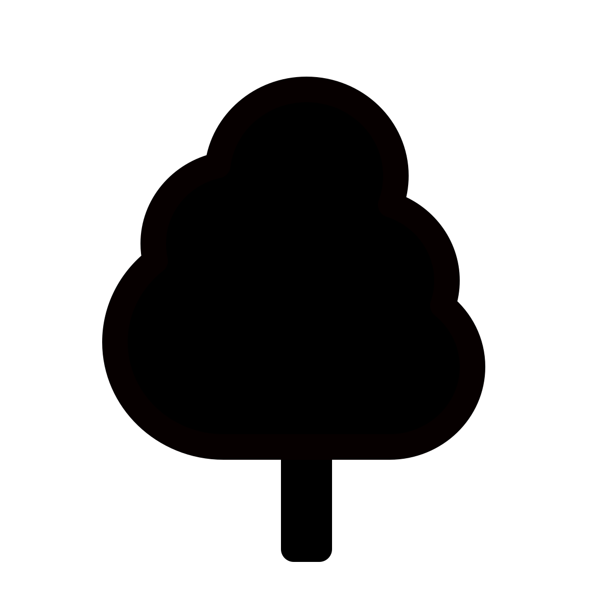 forma thin filled style deciduous tree icon
