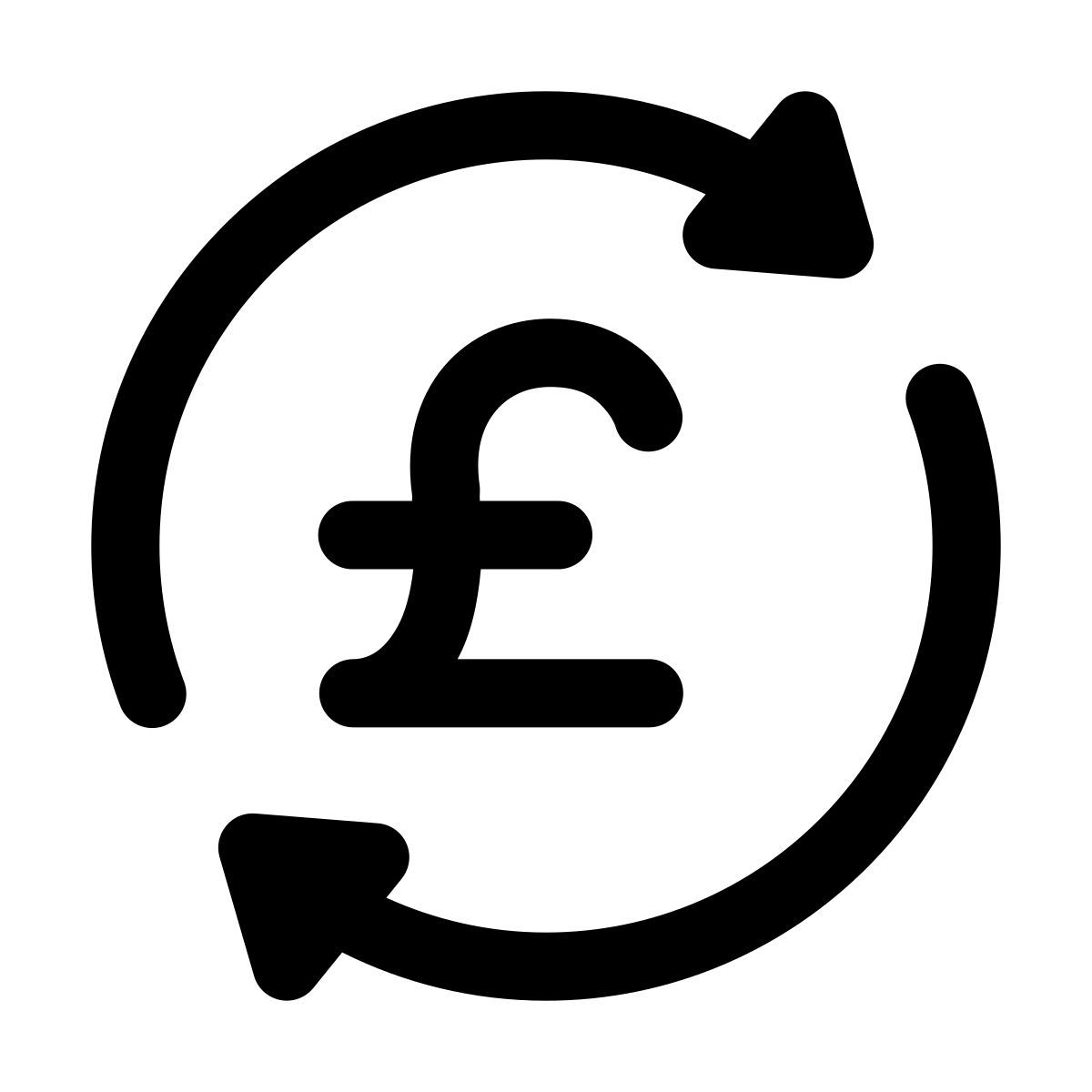 forma thin filled style scambio di sterline icon