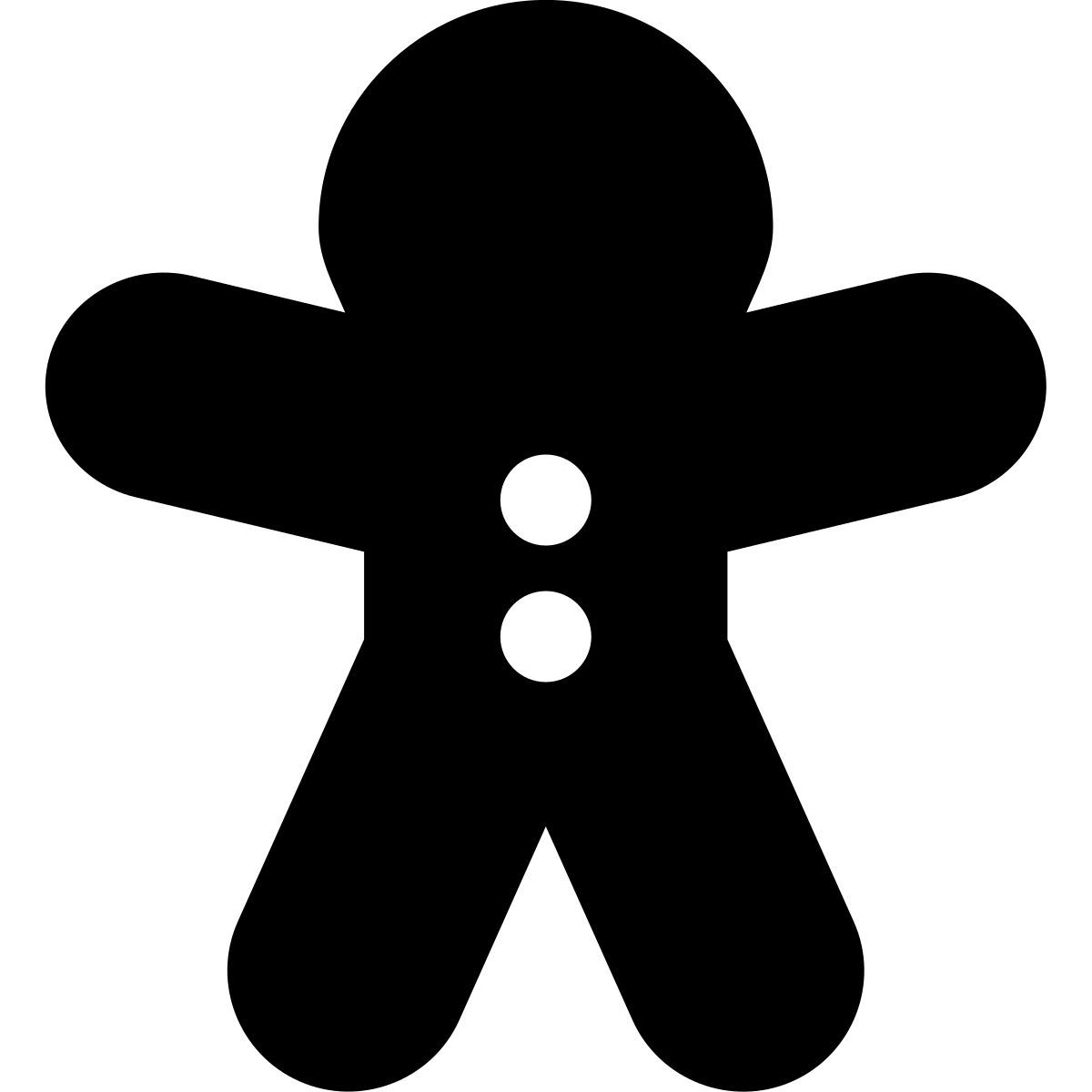 forma thin filled style gingerbread man icon