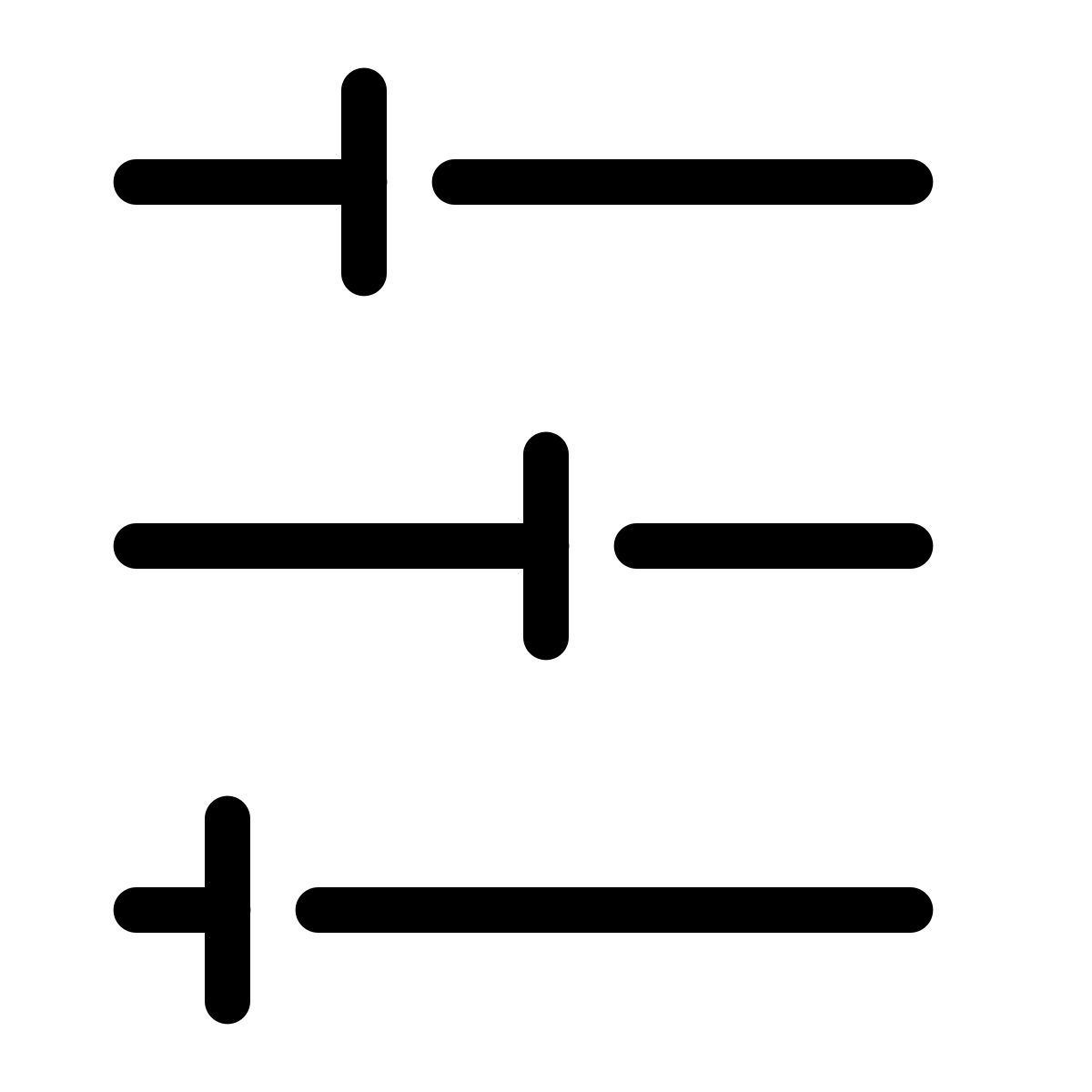 forma thin filled style mezclador horizontal ajustes icon