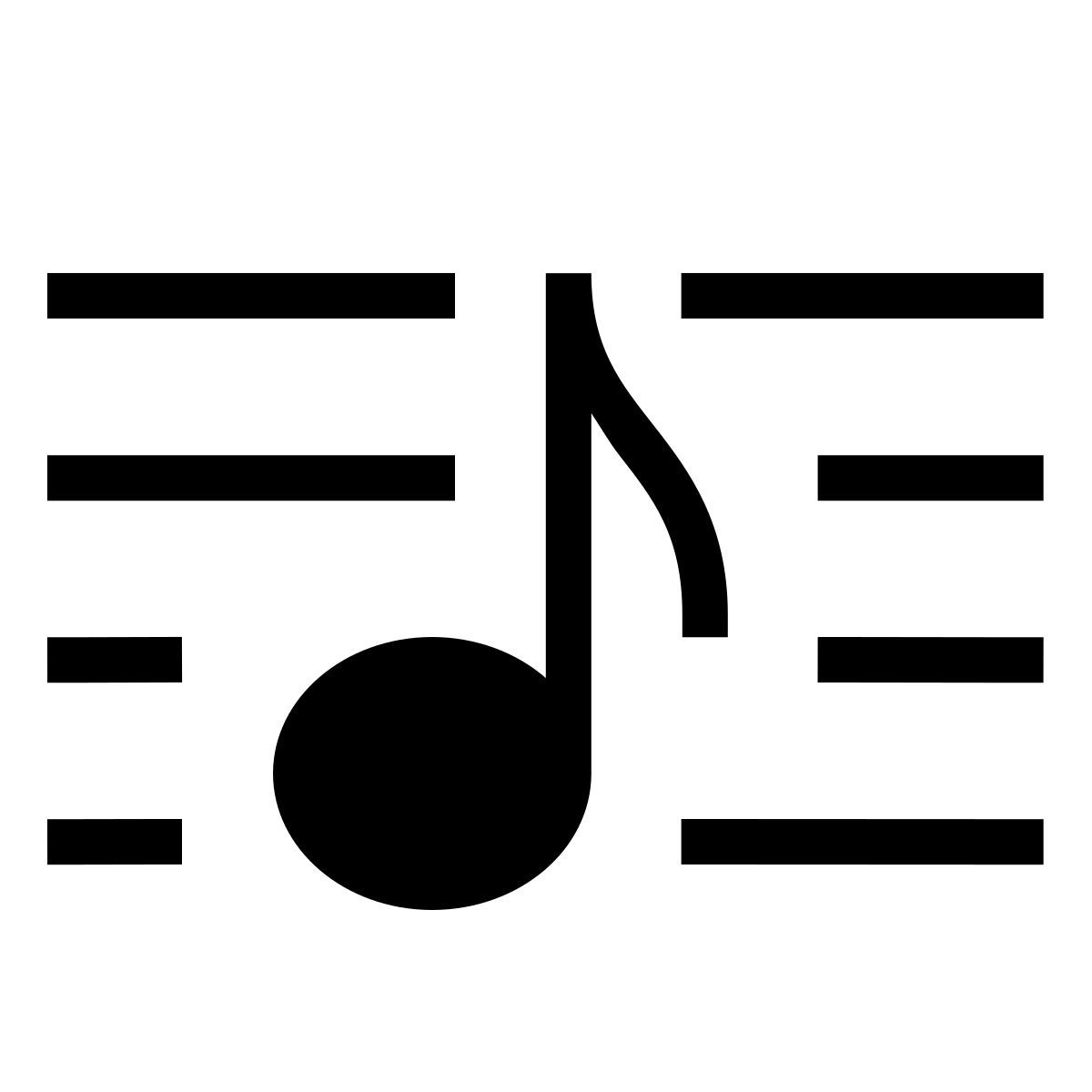 forma thin filled style musiktranskript icon