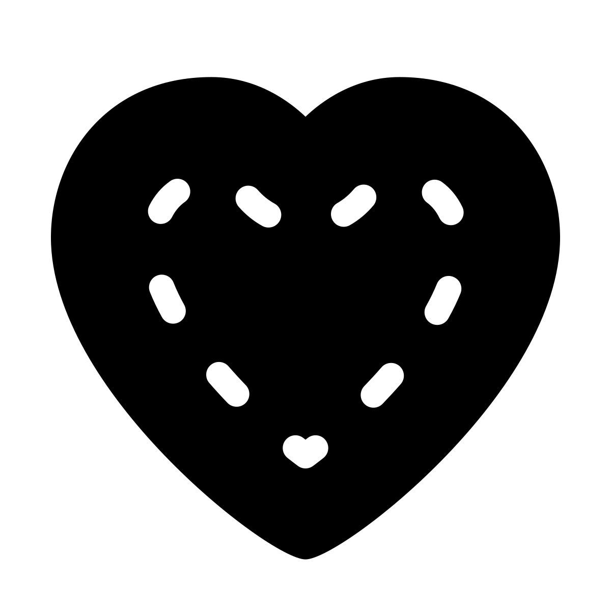 forma thin filled style stitched heart icon