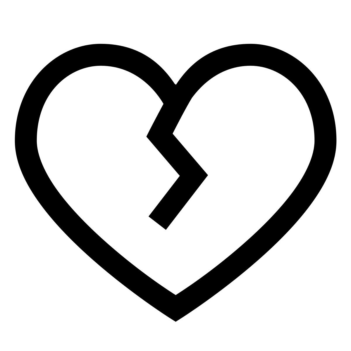 forma thin sharp style corazón roto icon