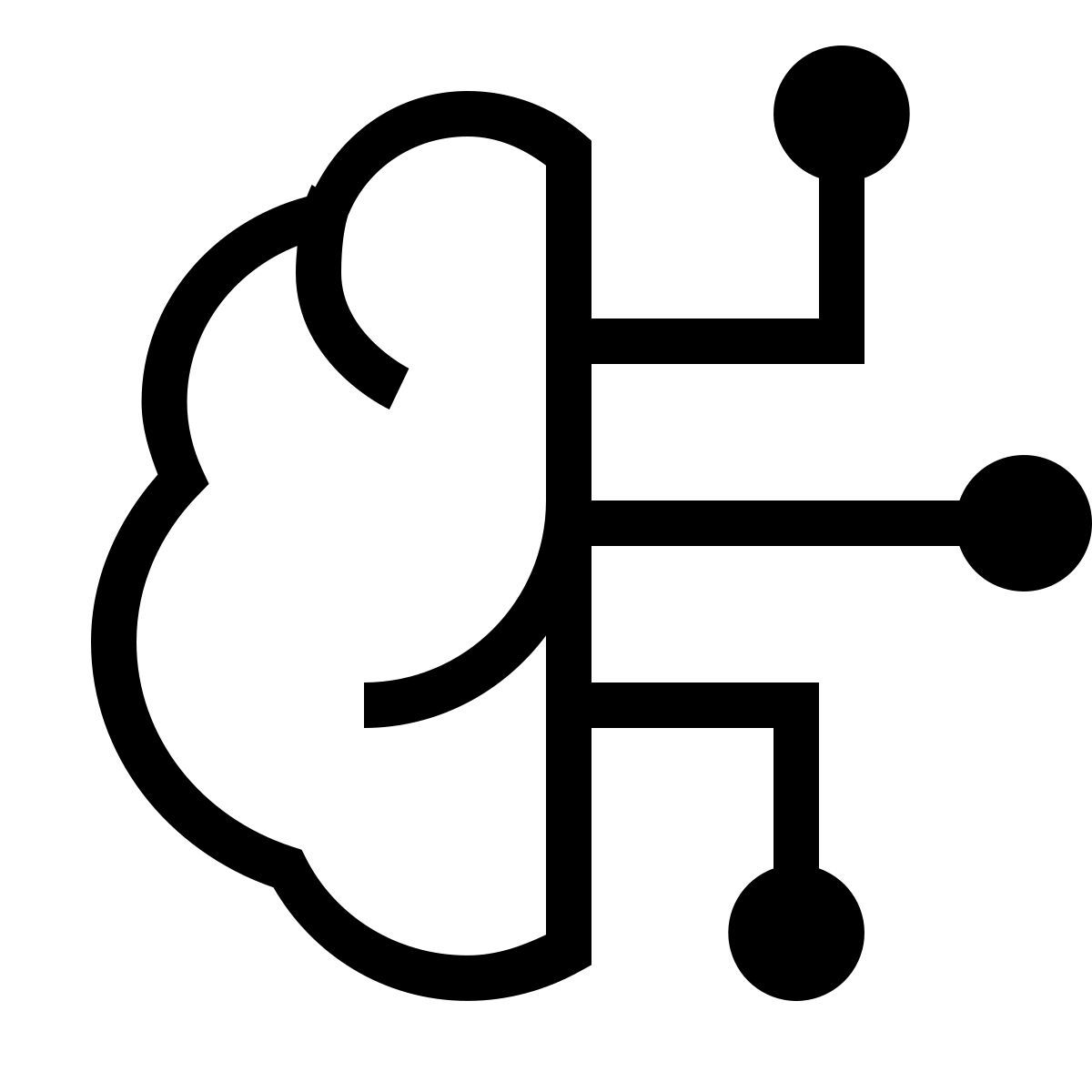 forma thin sharp style artificial intelligence brain icon