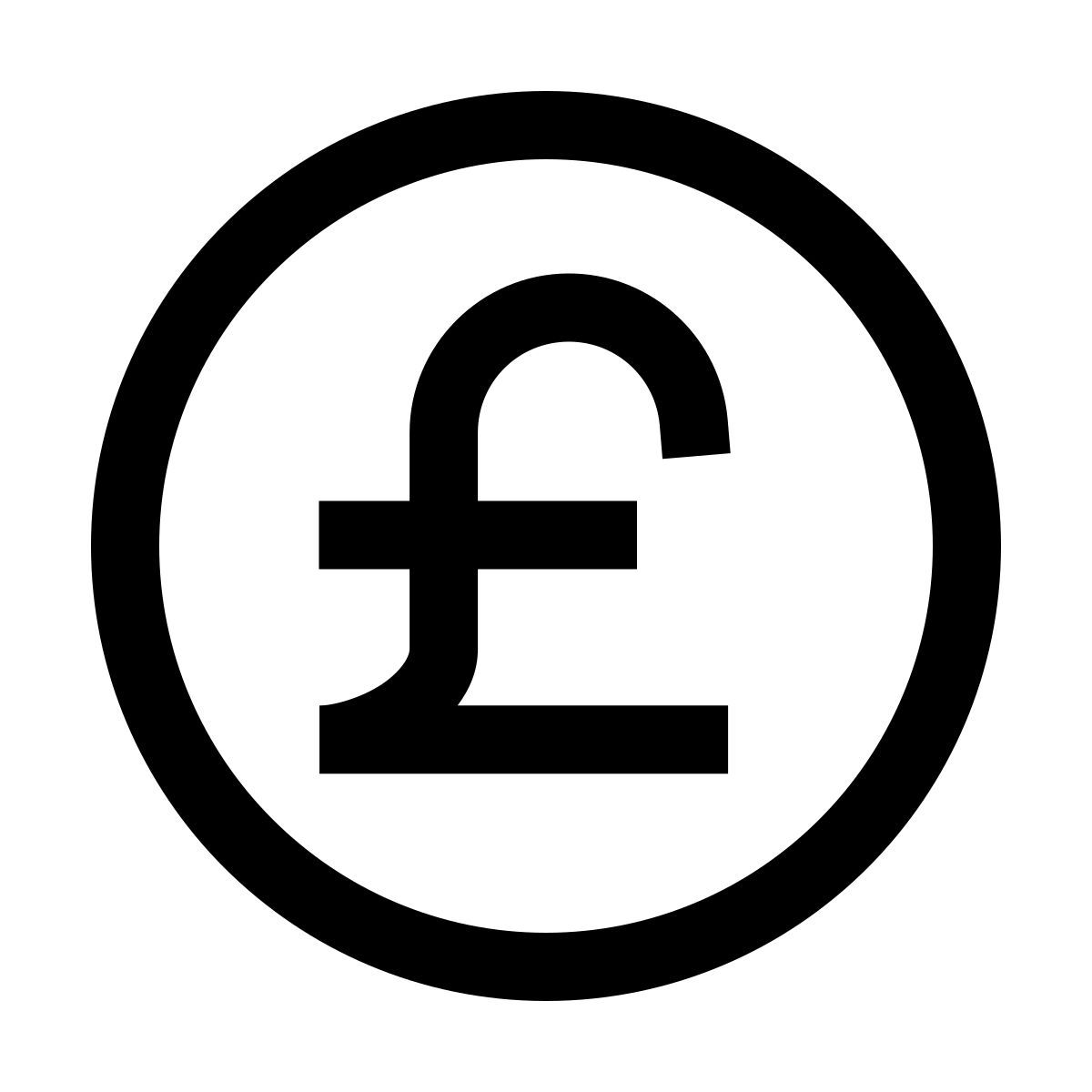 forma thin sharp style british pound icon
