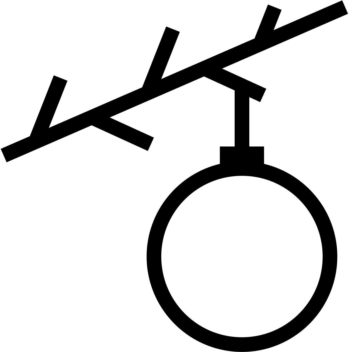 forma thin sharp style decoración del árbol de navidad icon