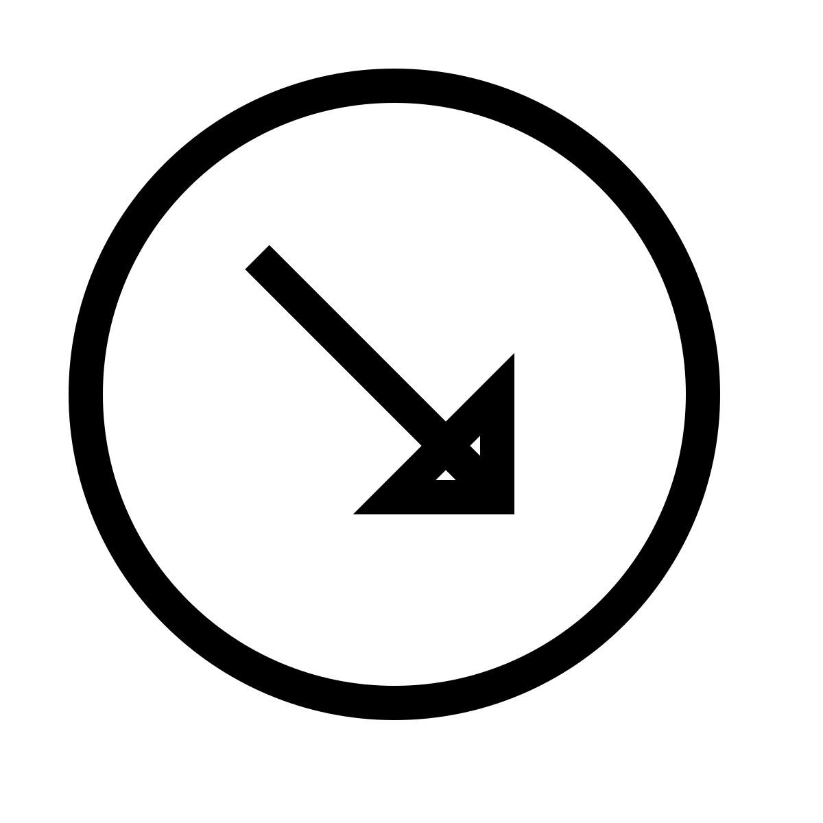 forma thin sharp style cerchiato giù destra icon