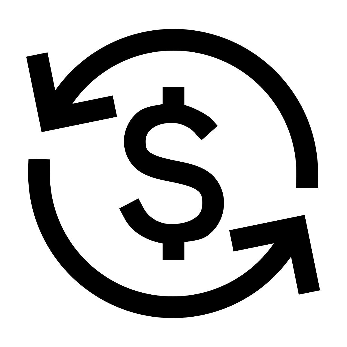 forma thin sharp style currency exchange icon