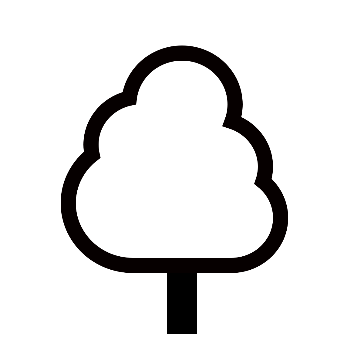 forma thin sharp style deciduous tree icon