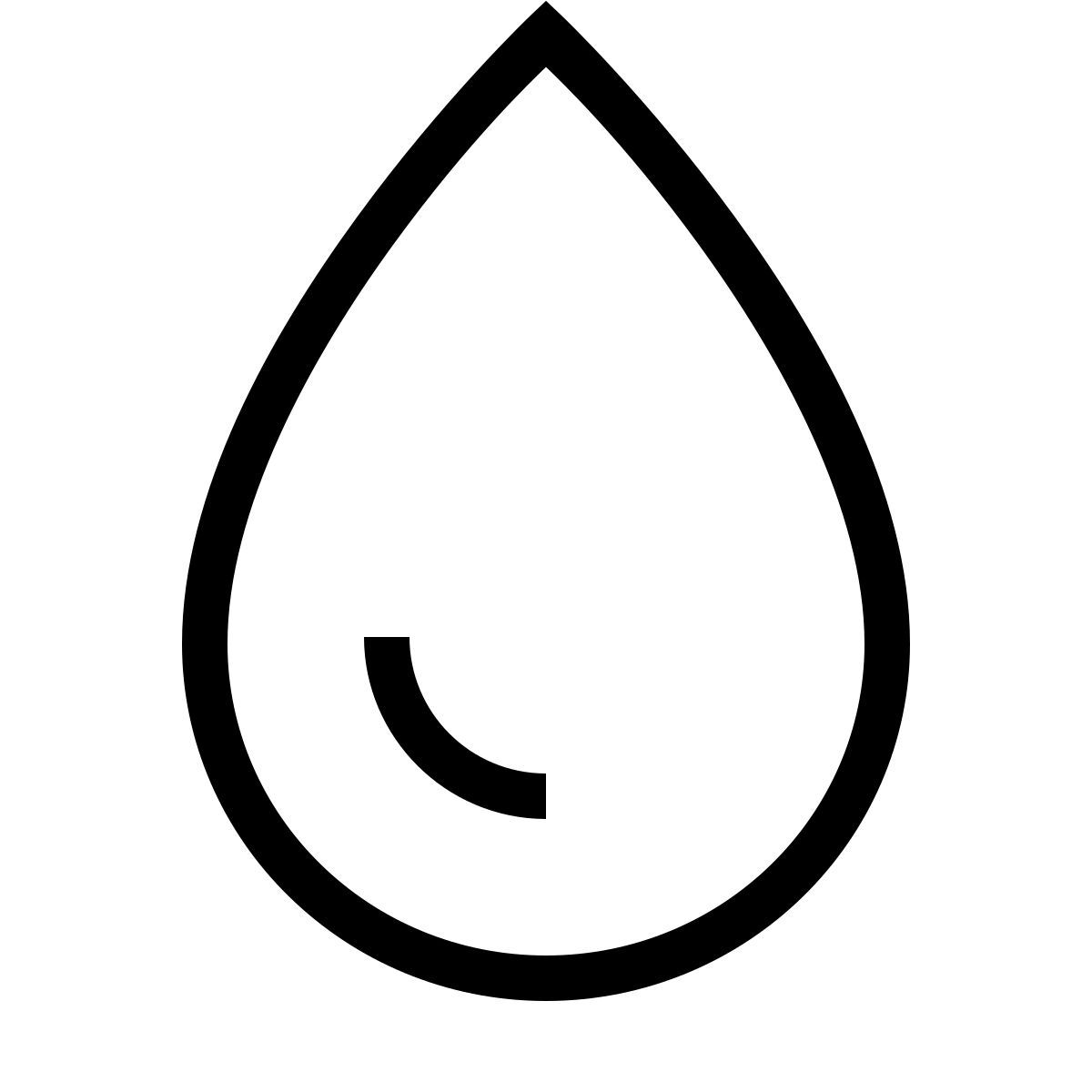 forma thin sharp style drop of blood icon