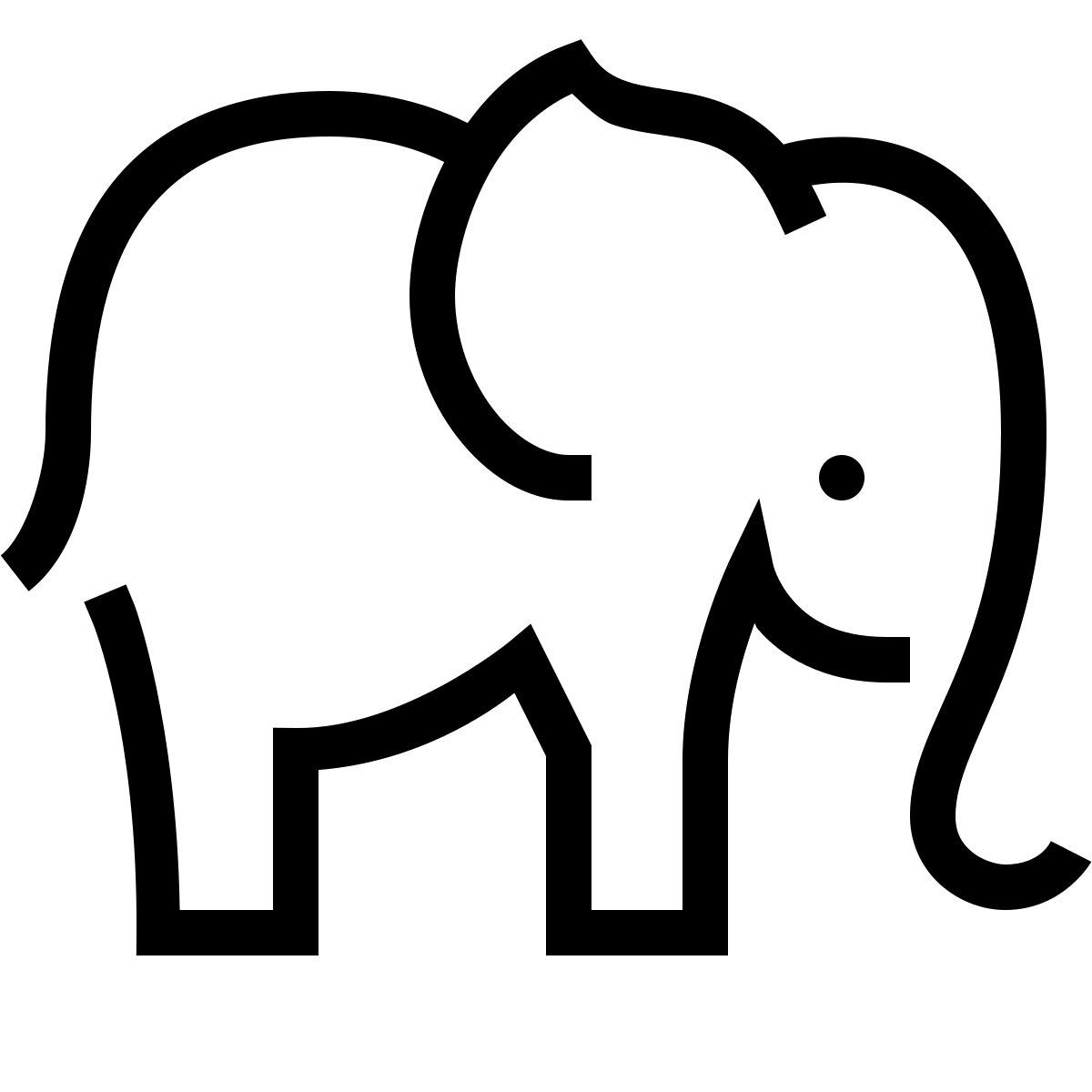 forma thin sharp style elephant icon