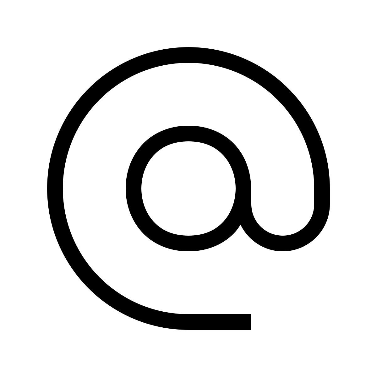 forma thin sharp style at sign icon