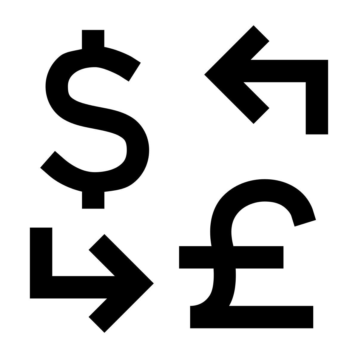 forma thin sharp style euro pound exchange icon