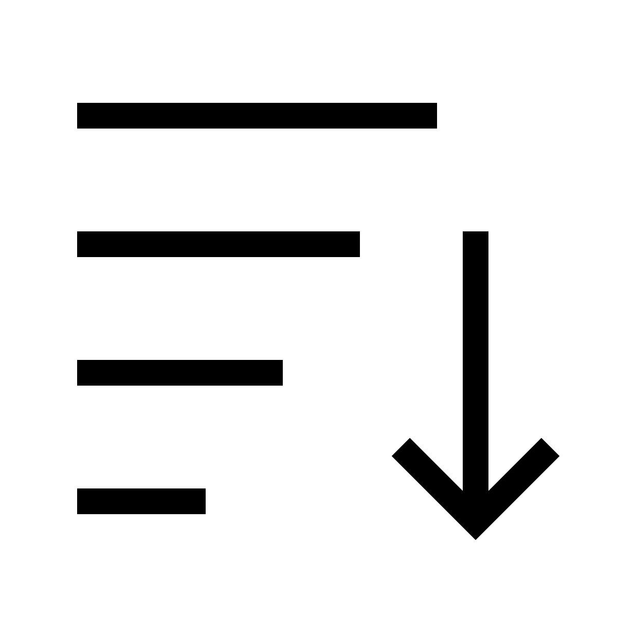 forma thin sharp style descending sorting icon