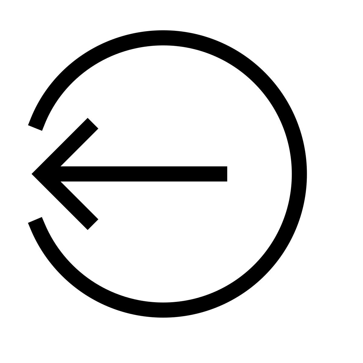 forma thin sharp style logout arredondado à esquerda icon