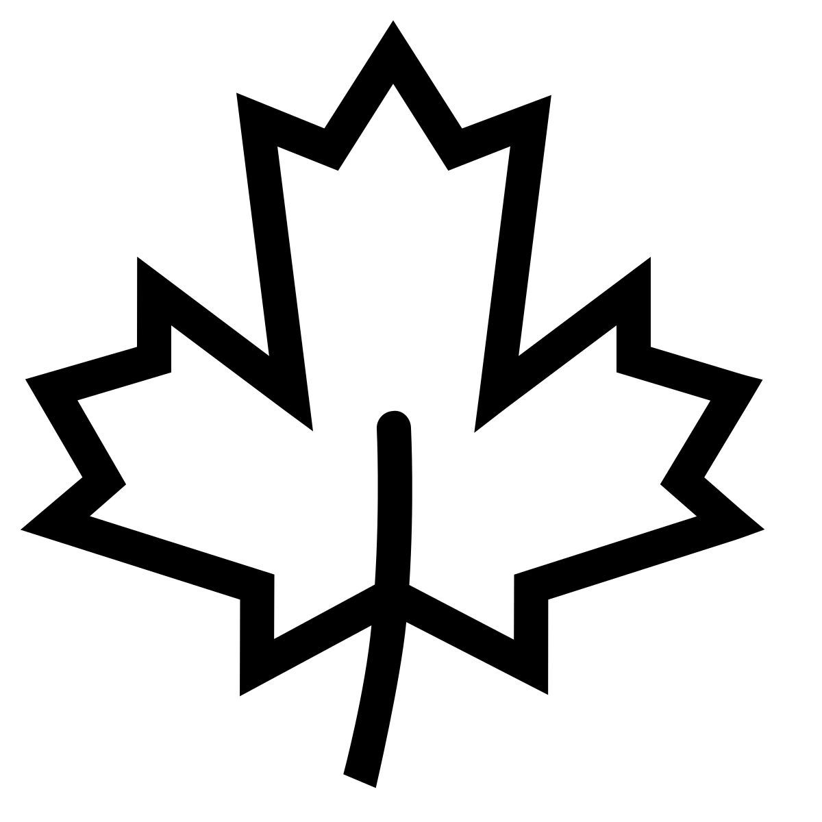 forma thin sharp style maple leaf icon