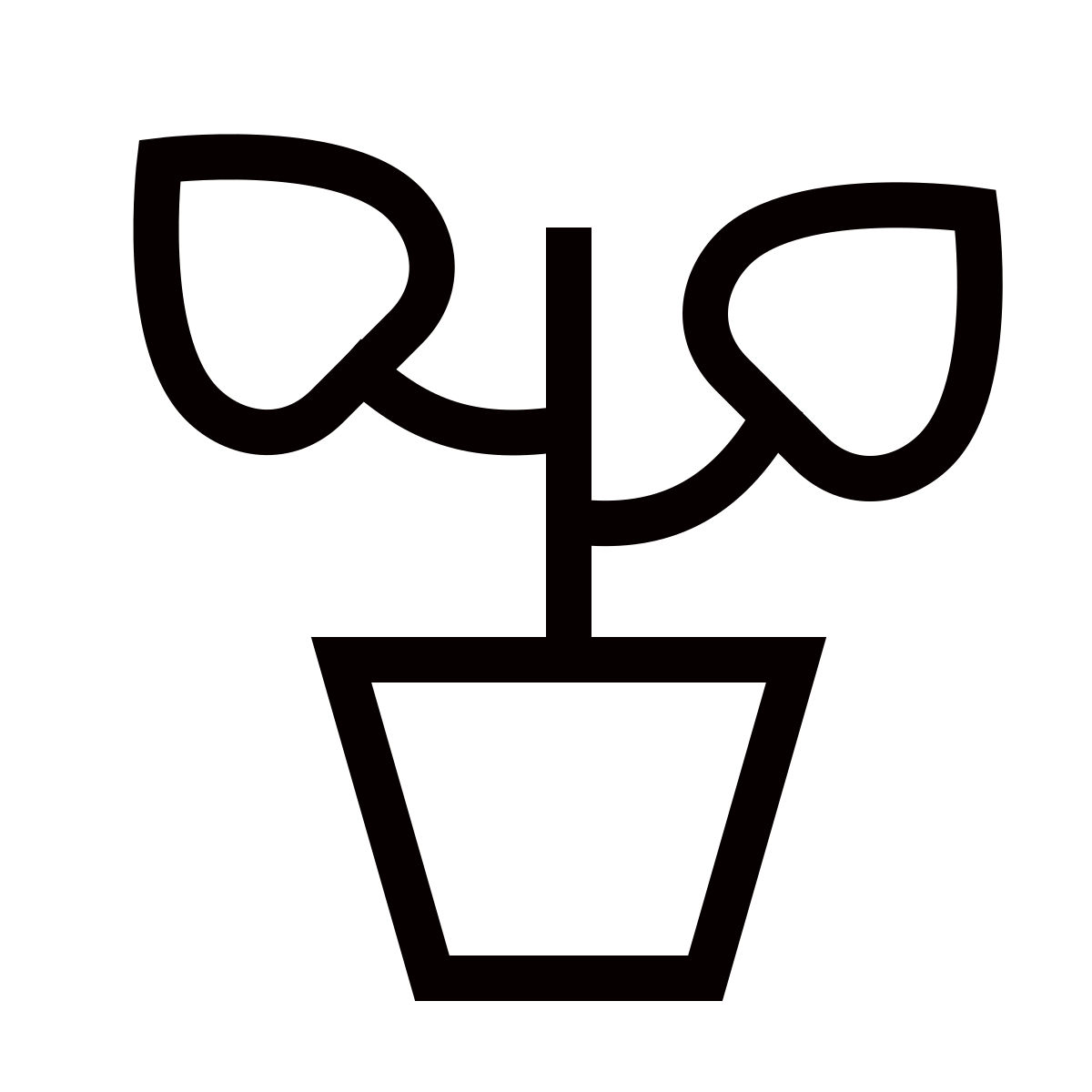 forma thin sharp style potted plant icon