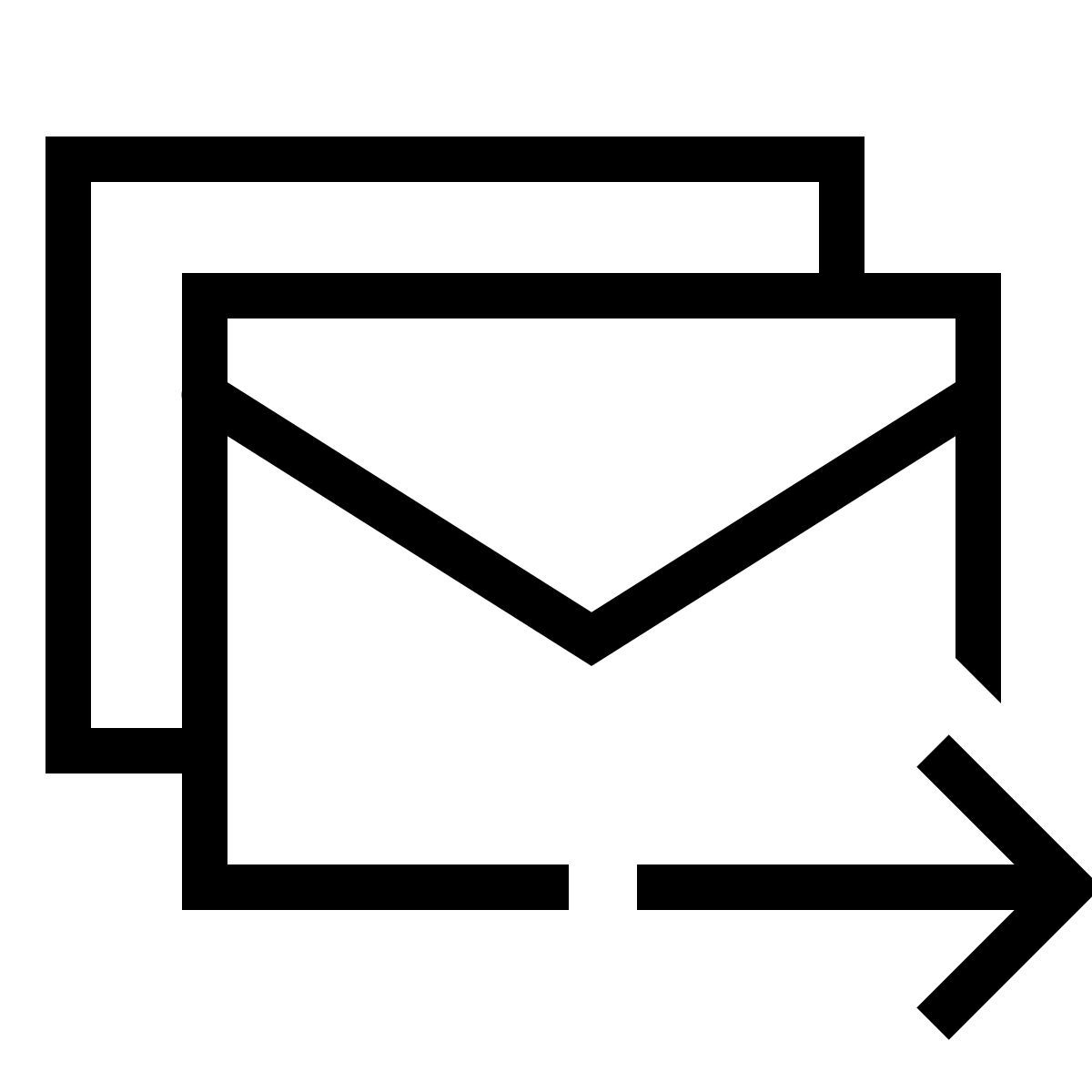 forma thin sharp style send email icon