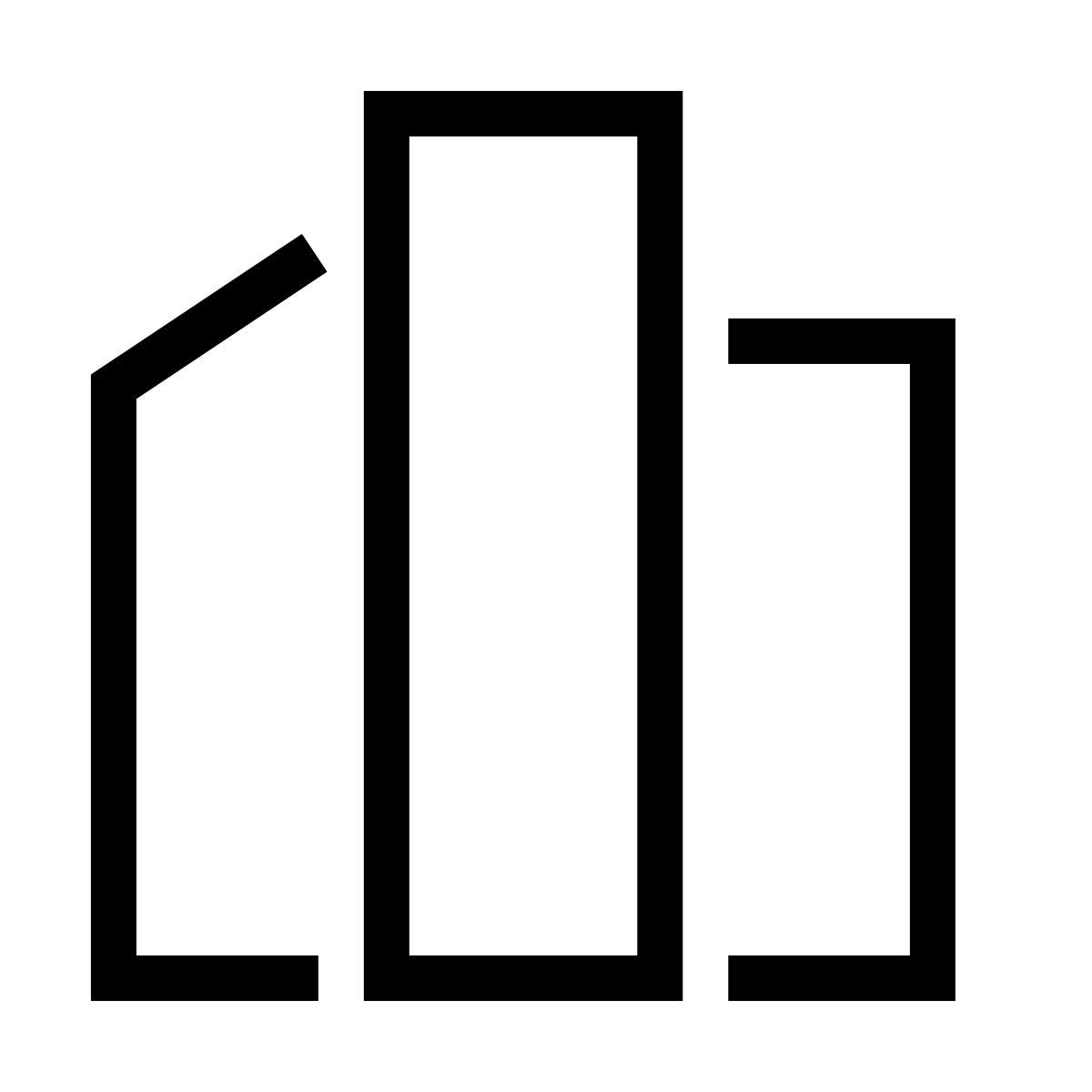 forma thin sharp style grattacieli icon