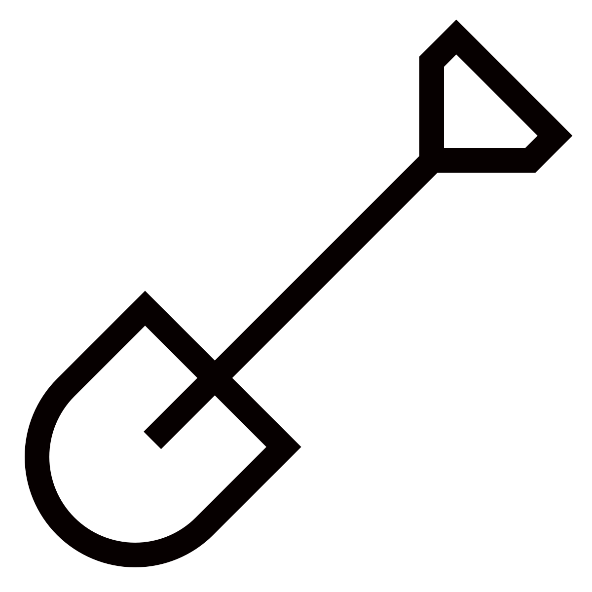 forma thin sharp style spade icon