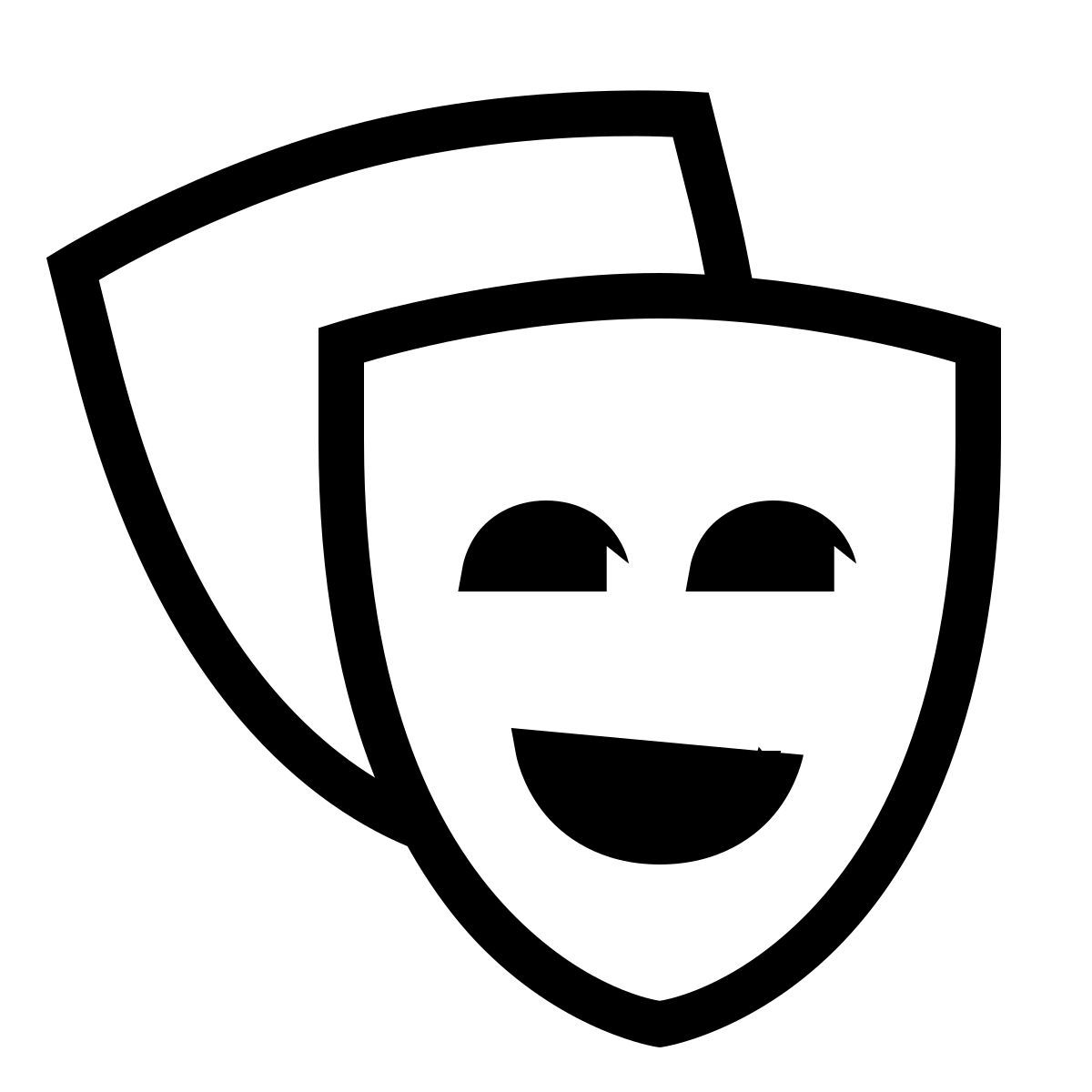 forma thin sharp style máscaras de teatro icon