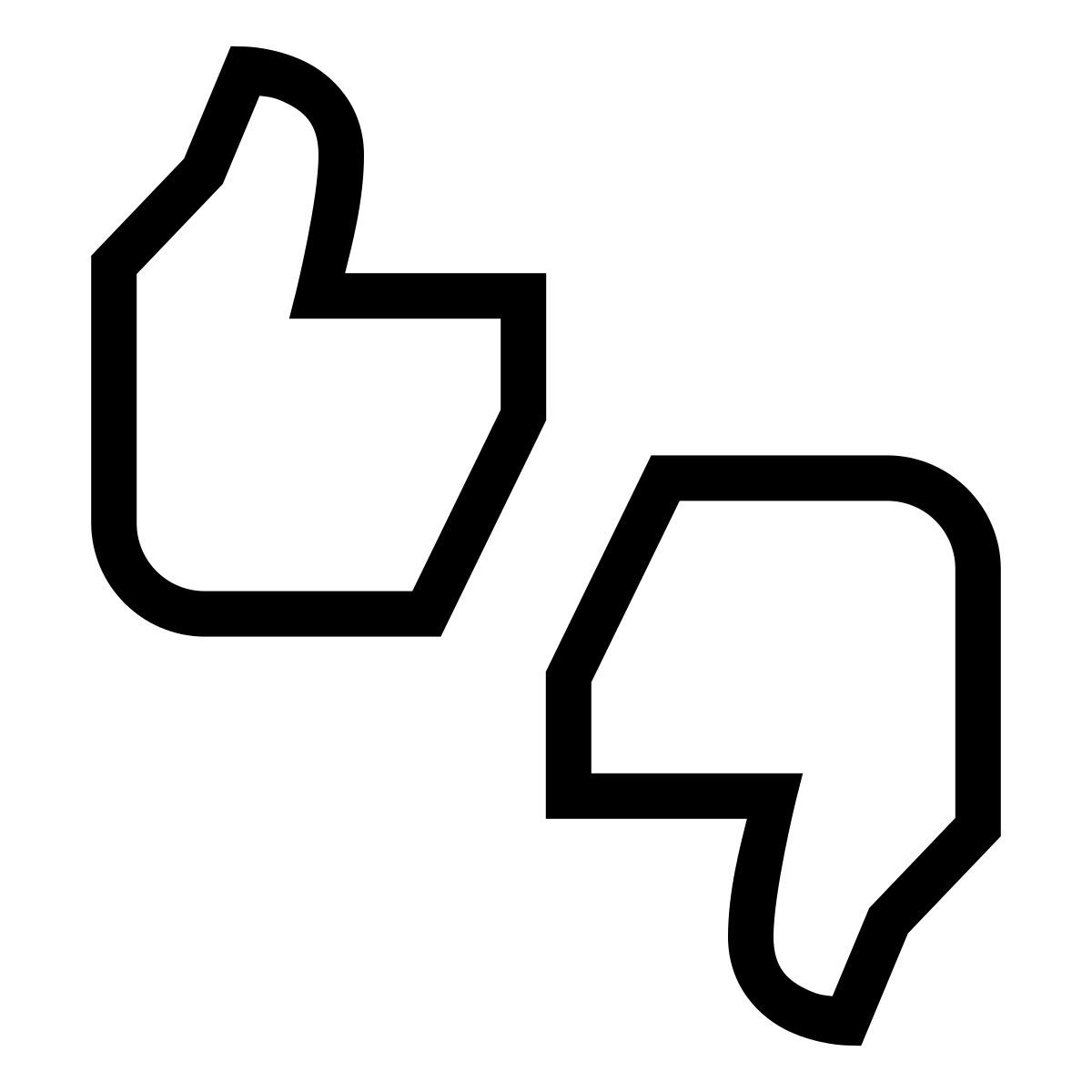 forma thin sharp style daumen hoch/runter icon