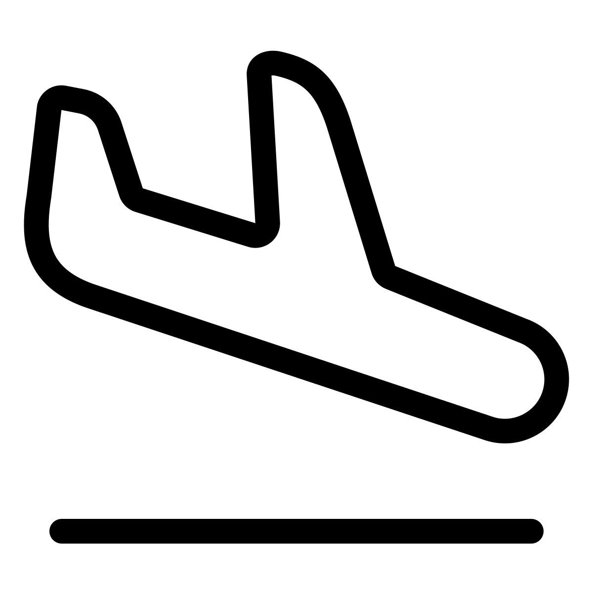 forma thin style atterraggio aereo icon