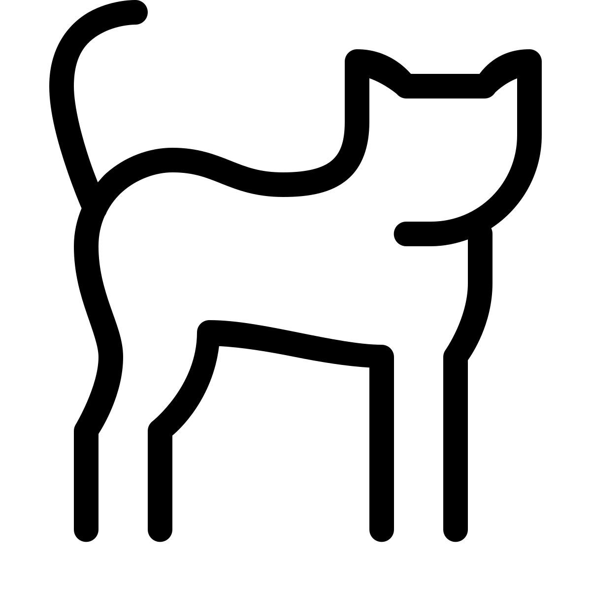 forma thin style black cat icon