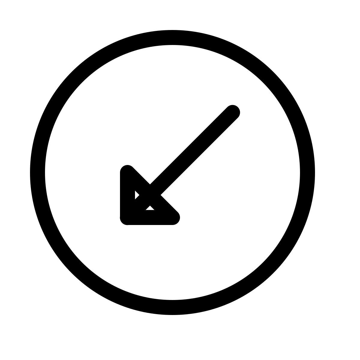 forma thin style unten links eingekreist icon