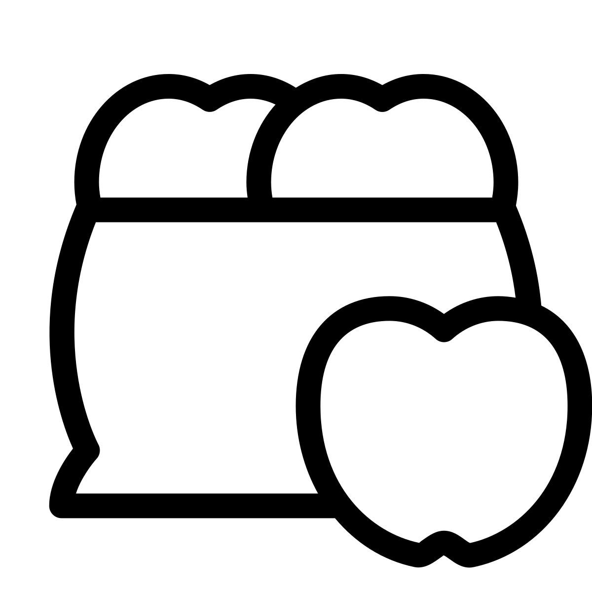 forma thin style sacchetto di frutta icon