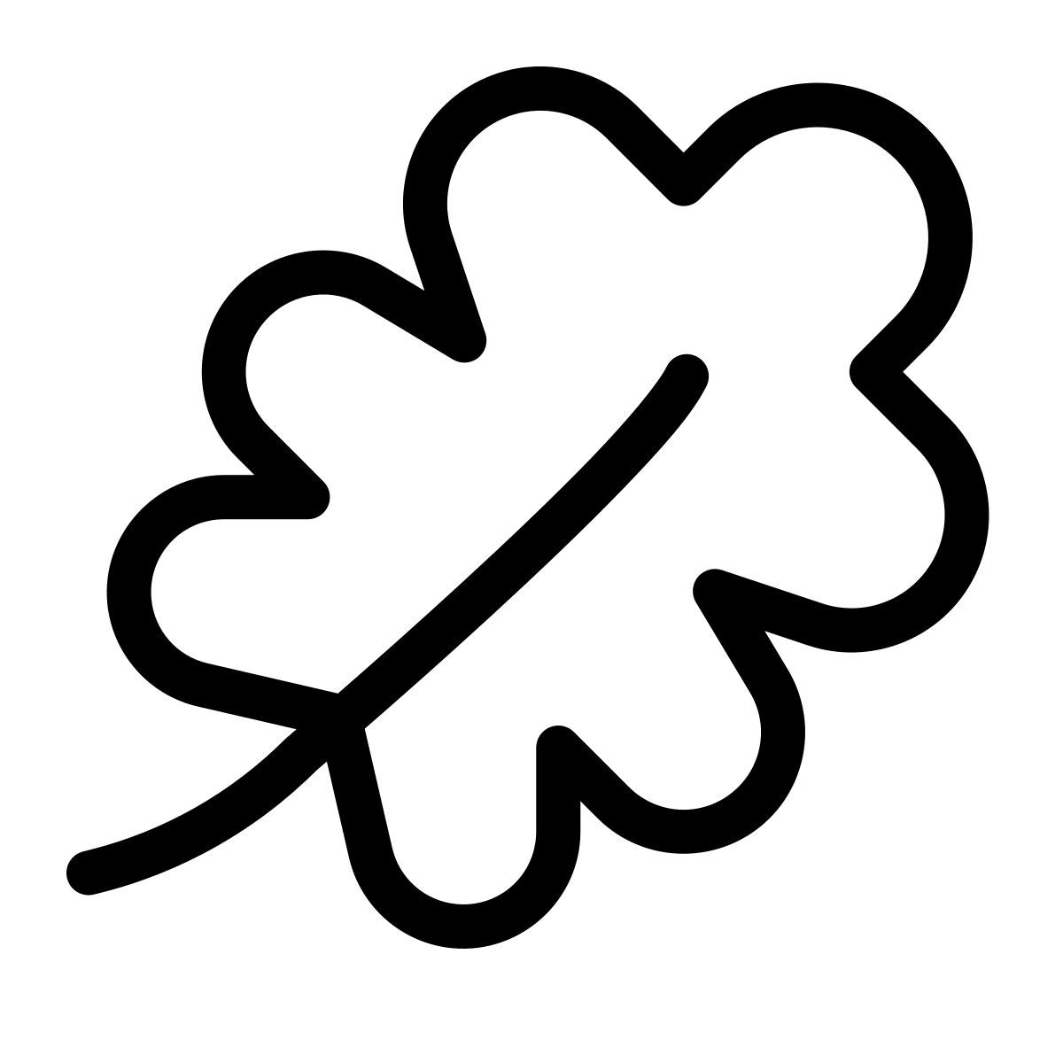 forma thin style hoja de roble icon